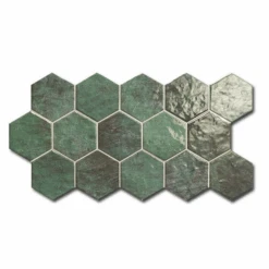 Carrelage Tomette Vert Brillant 26.5x51 Cm HEX ZELLIGE - 0.95m²