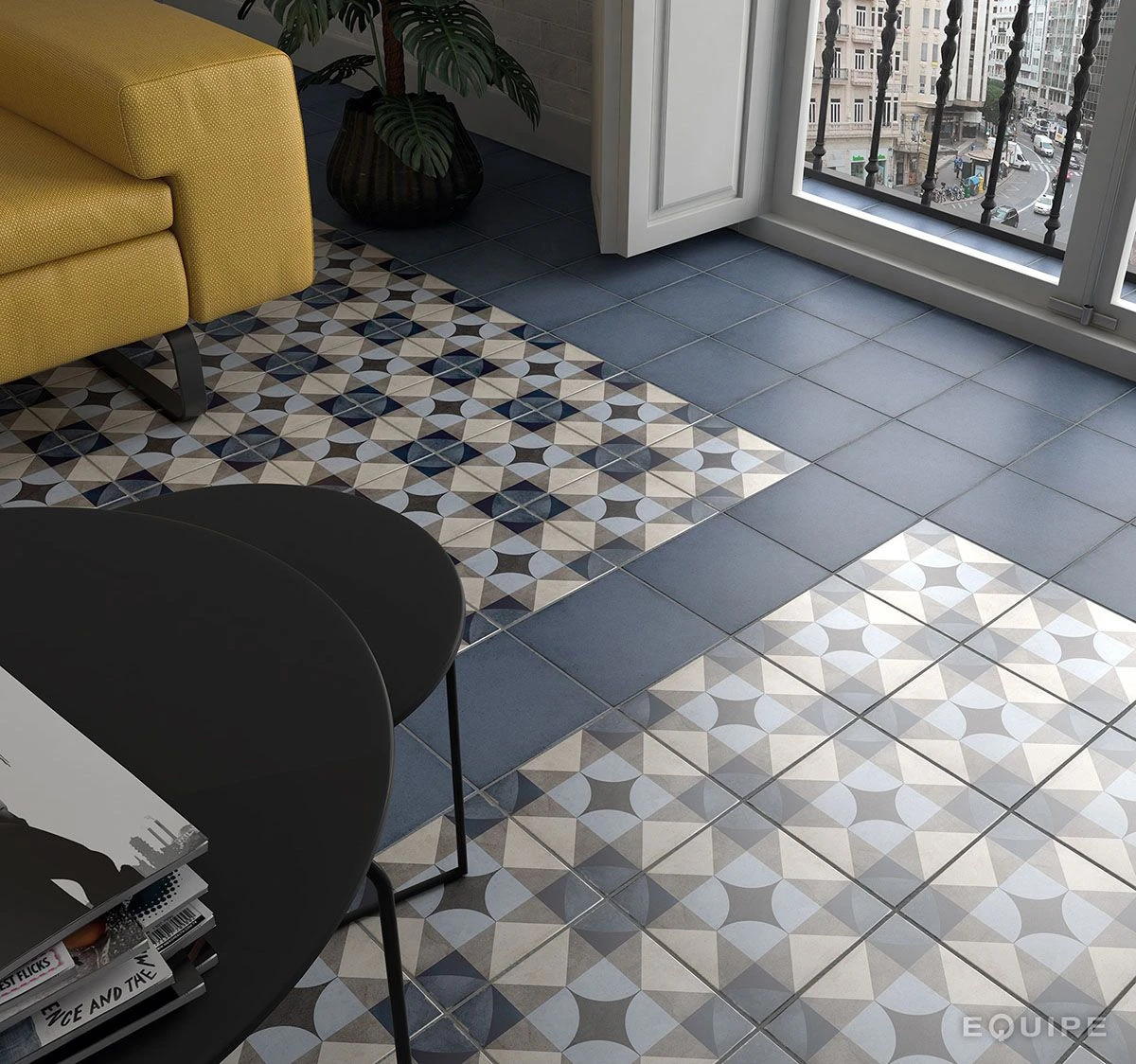 Carrelage Uni Vieilli Bleu 20x20 Cm ART NOUVEAU NAVY BLUE 24397 - 1m² – Image 2