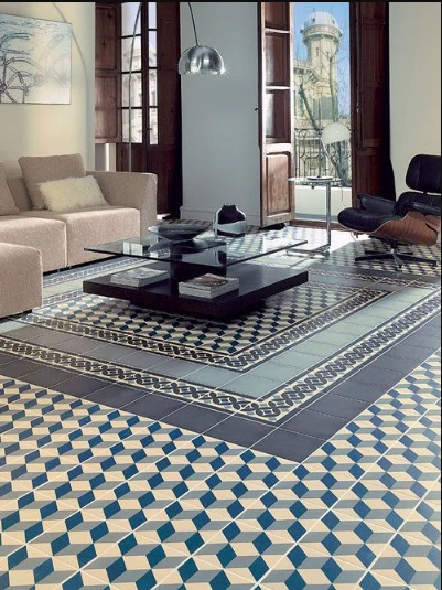 Carrelage Uni Vieilli Bleu 20x20 Cm ART NOUVEAU NAVY BLUE 24397 - 1m² – Image 4