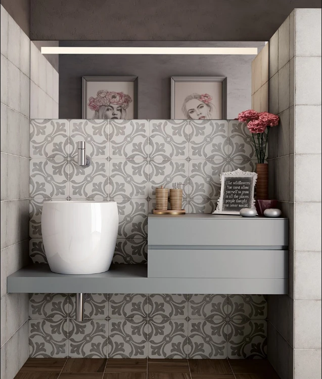 Carrelage Uni Vieilli Ivoire 20x20 Cm ART NOUVEAU BONE 24387 - 1m² – Image 3