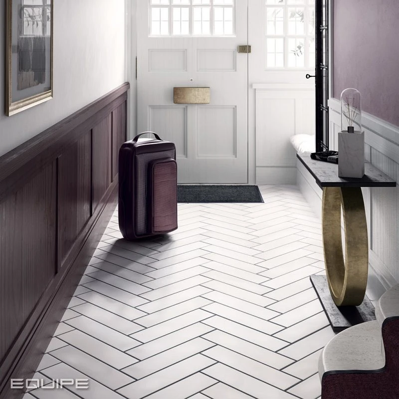 Chevron Uni Sol Ou Mur 9x36cm STROMBOLI BLANC PLUME 25889 - 0.65m² – Image 2