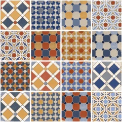 Faïence Colorée Aspect Ciment ETHNIC MIX DECOR 15x15 Cm - 1m²