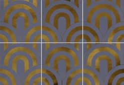 Faïence écaille Bleu-marine/or 23x33.5 TAKADA INDIGO ORO - 1 Unité