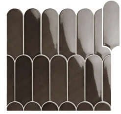 Faience écaille Crayon Brillant FORLI MIX BLACK 7,2X19,5 - 0,48m²