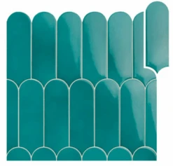 Faience écaille Crayon Brillant FORLI MIX TURCHESE 7,2X19,5 - 0,48m²