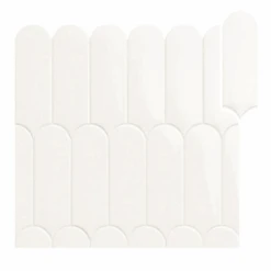 Faïence écaille Crayon Brillante FORLI WHITE 7,2X19,5 - 0,48 M²