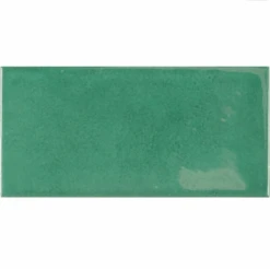 Faience Effet Zellige Vert émeraude 6.5x13.2 VILLAGE ESMERALD GREEN 25584 - 0.5 M²