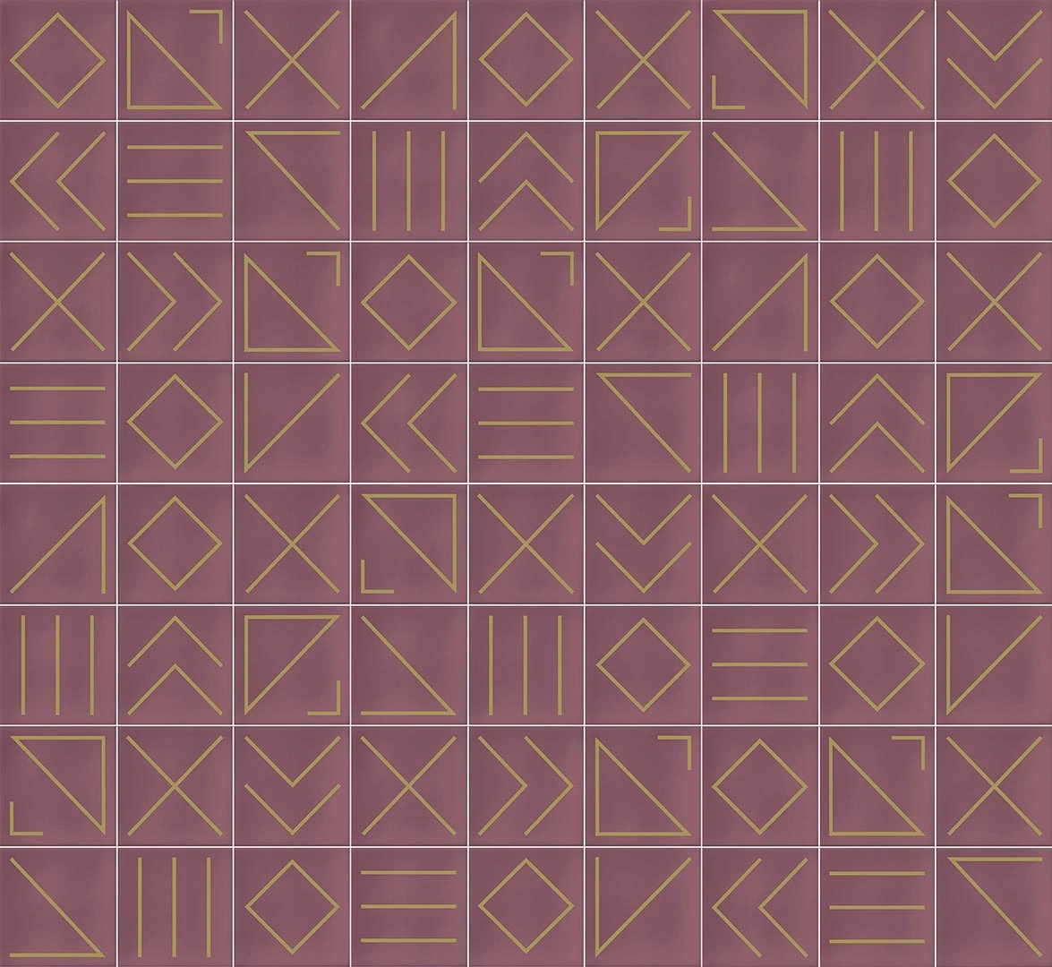 Faïence Géométrique Rose 23x33.5 Cm NAGANO MARSALA - 1m² – Image 2