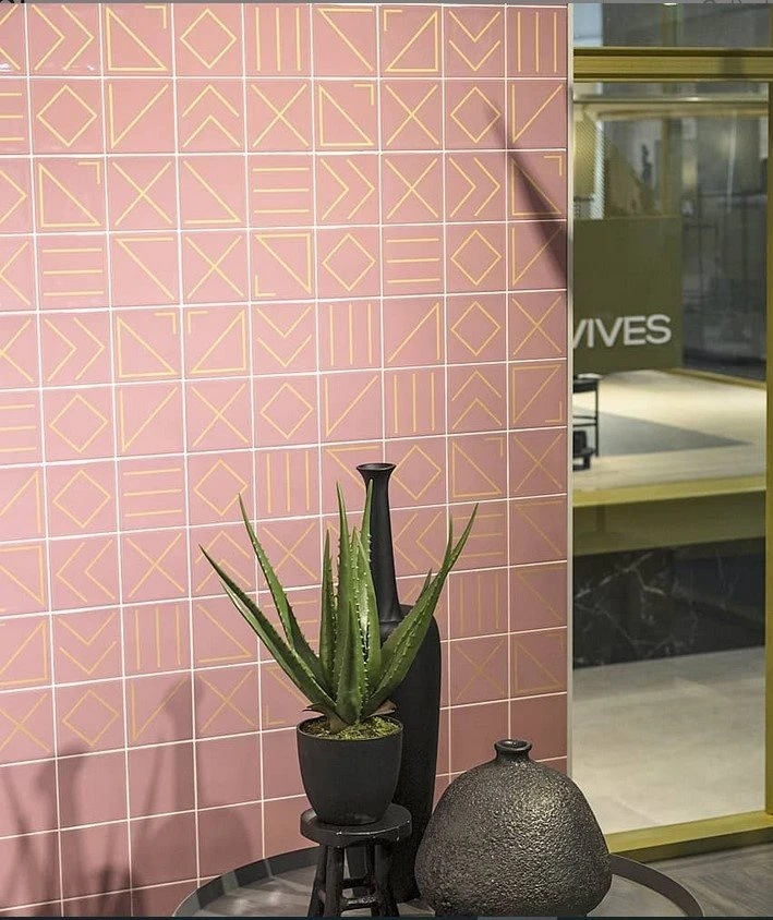 Faïence Géométrique Rose 23x33.5 Cm NAGANO MARSALA - 1m² – Image 3