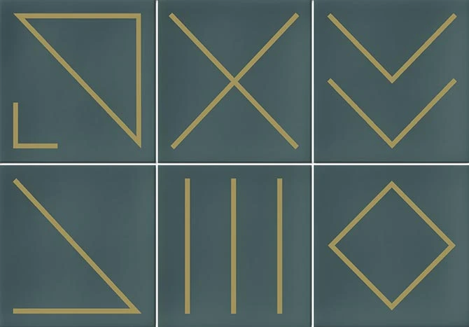 Faïence Géométrique Turquoise 23x33.5 Cm NAGANO TURQUESA- 1m²