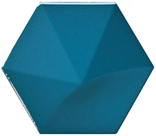 Faience Hexagonale à Relief MAFINGA OBERLAND ELECTRIC BLUE 12,4X10,7 Cm - 0,36 M²