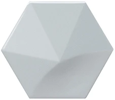 Faïence Hexagonale à Relief MAFINGA OBERLAND SKY BLUE 12,4X10,7 Cm - 0,36 M²