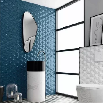 Faience Hexagonale à Relief MAFINGA OBERLAND WHITE MATT 12,4X10,7 Cm - 0,36 M² – Image 3