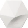 Faience Hexagonale à Relief MAFINGA OBERLAND WHITE MATT 12,4X10,7 Cm - 0,36 M²