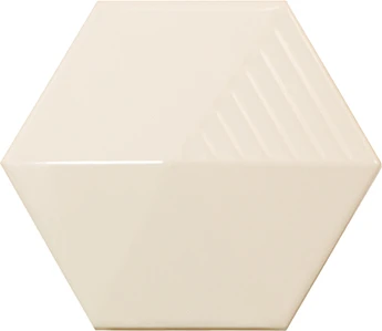 Faïence Hexagonale Décorée à Relief MAFINGA UMBRELLA CREAM 12,4X10,7 Cm - 0,36 M²