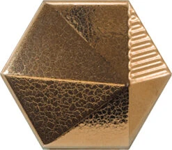 Faïence Hexagonale Décorée à Relief MAFINGA UMBRELLA METALLIC 12,4X10,7 Cm - 0,36 M²