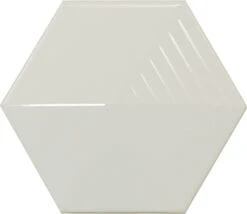 Faïence Hexagonale Décorée à Relief MAFINGA UMBRELLA MINT 12,4X10,7 Cm - 0,36 M²
