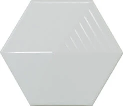 Faïence Hexagonale Décorée à Relief MAFINGA UMBRELLA SKY BLUE 12,4X10,7 Cm - 0,36 M²