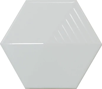 Faïence Hexagonale Décorée à Relief MAFINGA UMBRELLA SKY BLUE 12,4X10,7 Cm - 0,36 M²