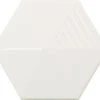 Faïence Hexagonale Décorée à Relief MAFINGA UMBRELLA WHITE 12,4X10,7 Cm - 0,36 M²