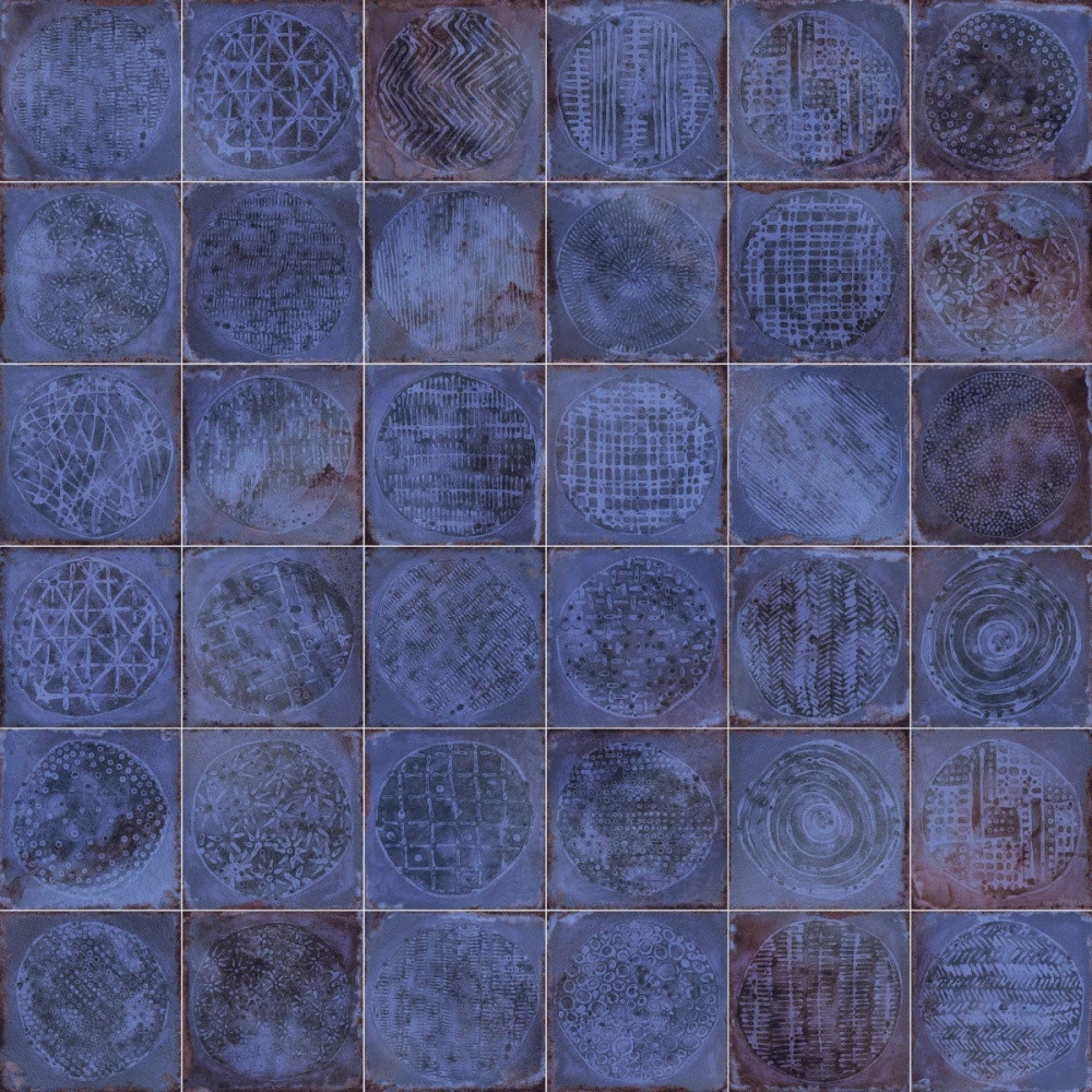 Faience Murale Bleue Décorée à Motifs CALICOT MARINO 20X20- 1 M² – Image 2