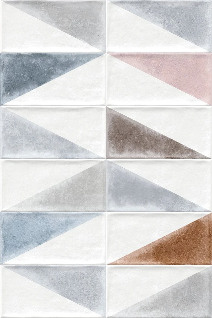 Faience Murale Colorée Patinée Triangles Pastels RABARI 10x20cm - 1.36m² – Image 3