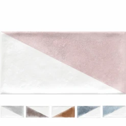 Faience Murale Colorée Patinée Triangles Pastels RABARI 10x20cm - 1.36m²
