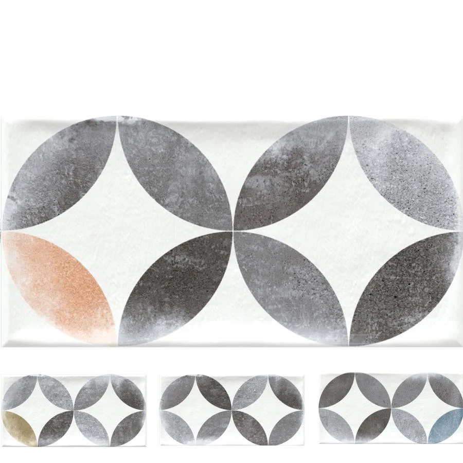 Faience Murale Patinée Multicolore AMHARA 10x20cm - 1.36m²