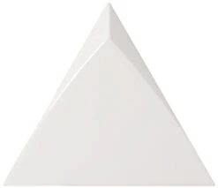 Faience Triangle à Relief MAFINGA TIROL WHITE 10,8X12,4 Cm - 0,13 M²