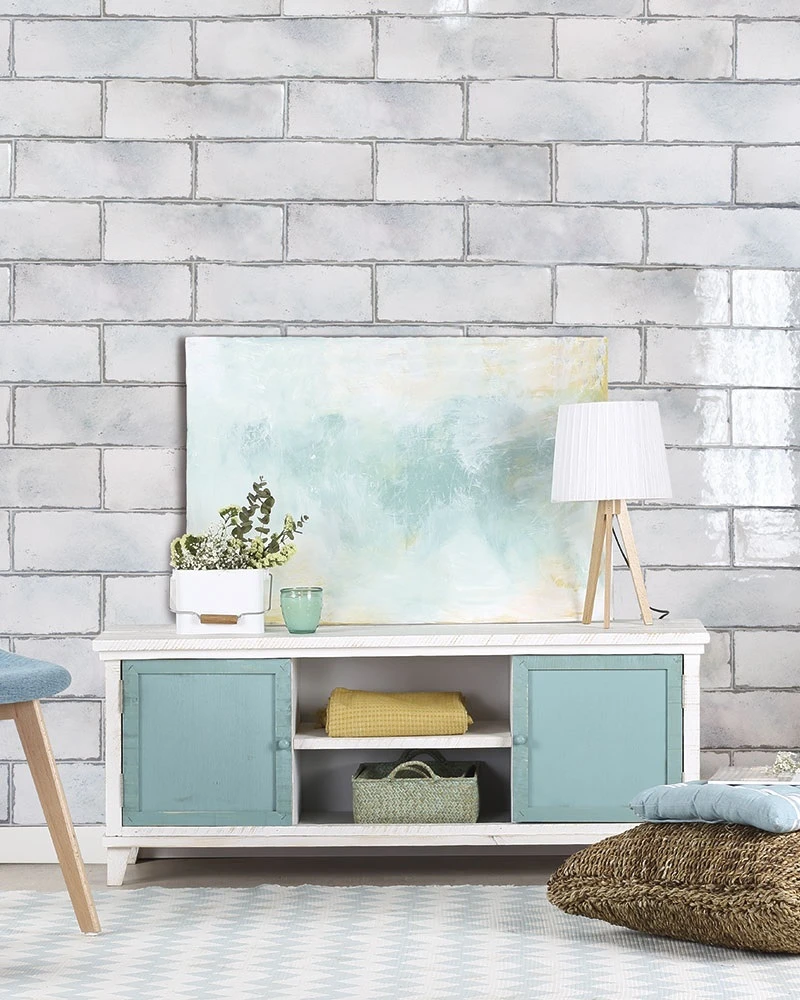 Parement Brillant Effet Brique Usé MANOVO SEDATE WHITE 7,5X30 - 0,5m² – Image 2