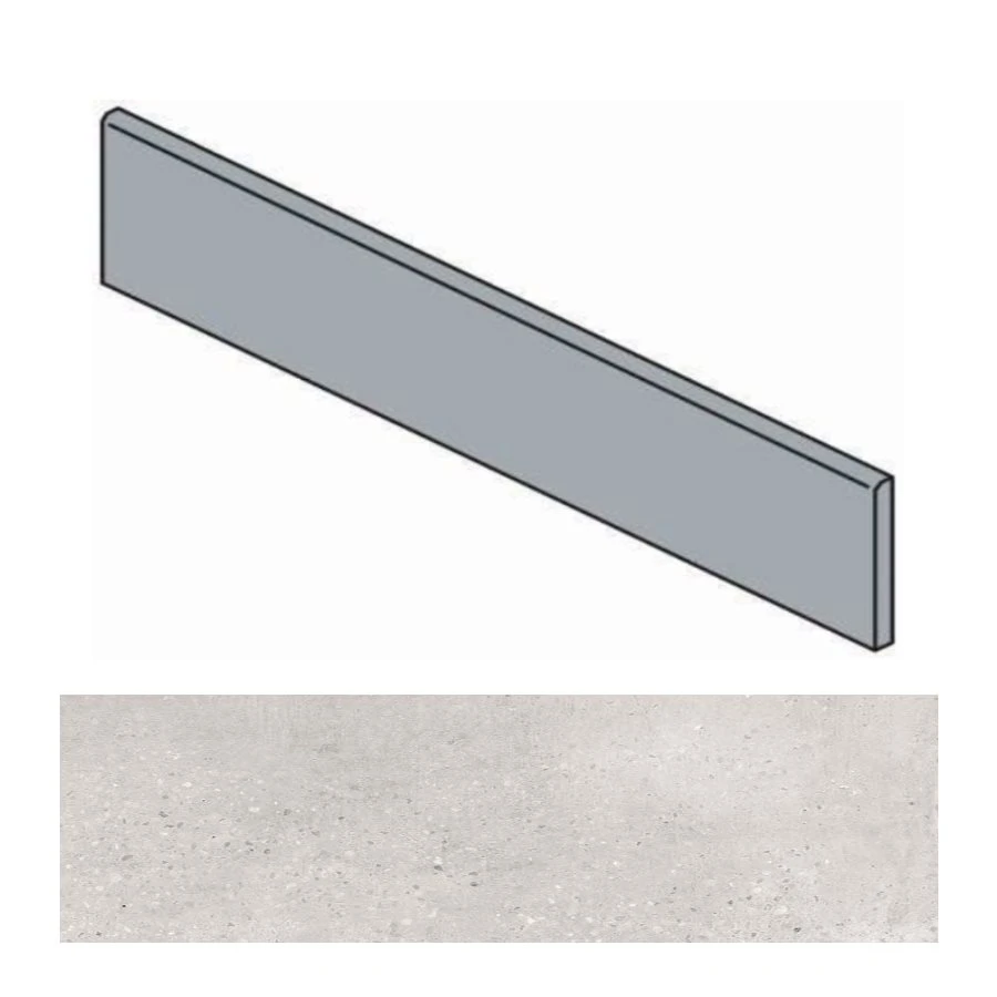 Plinthe Grise Effet Ciment 9.4x60 Cm TORTONA GRIS - 10.2mL