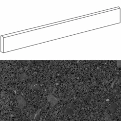 Plinthe Style Terrazzo Granité 9.4x80 Cm MISCELA-R Grafito - 12ml