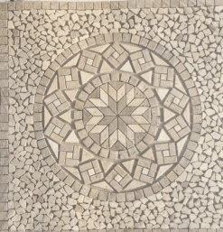 Rosace Travertin Beige / Travertin Noce 90x90 Cm - NRD3