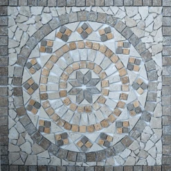 Rosace Travertin Noce / Travertin Beige / Travertin Jaune 61x61 Cm - R004