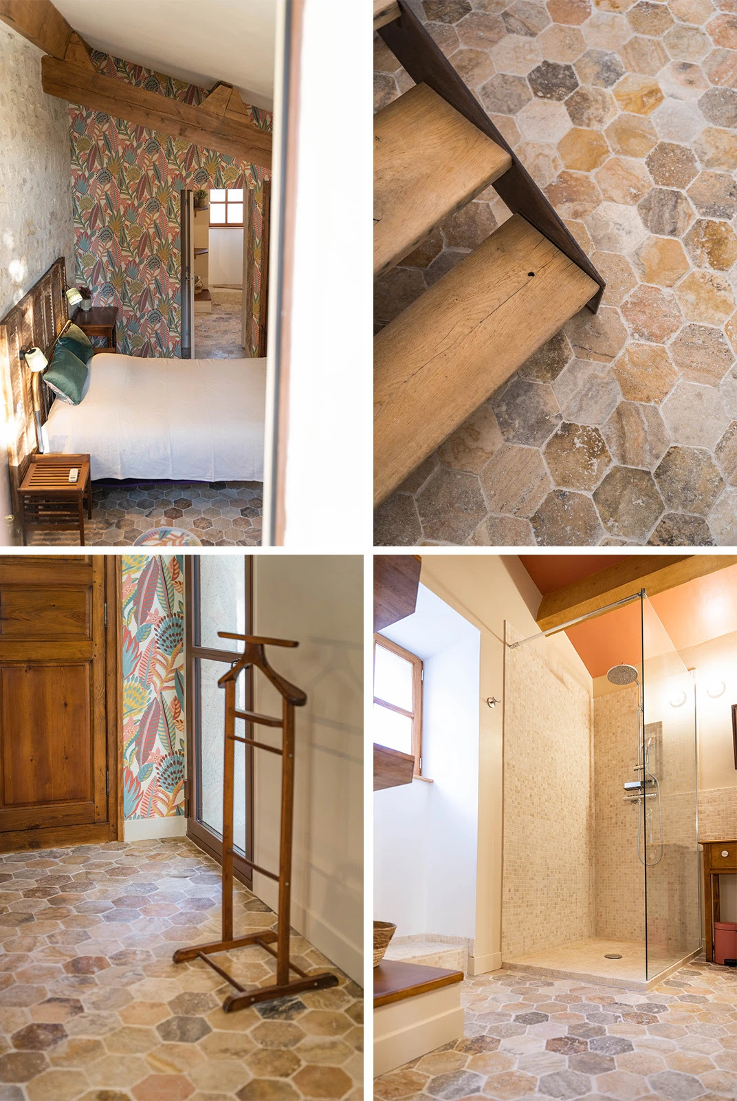 Sol Travertin Hexagonal SCABOS 15x15 Mix Beige Noce Gris - 1m² – Image 3