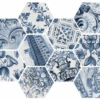 Tomette Brillante Patchwork Bleu LISBOA 23216 Sol Ou Mur 17x20 Cm - 0.71m²