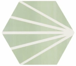 Tomette Verte Motif Dandelion MERAKI VERDE 19.8x22.8 Cm - 0.84m²