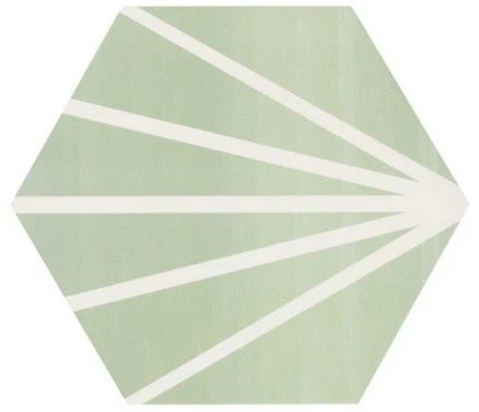 Tomette Verte Motif Dandelion MERAKI VERDE 19.8x22.8 Cm - 0.84m²